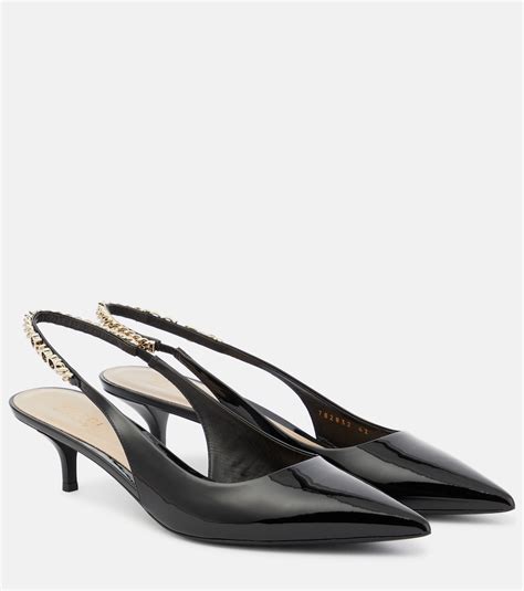 gucci slingback pump mid heel 36|Gucci Signoria slingback pump in black patent leather .